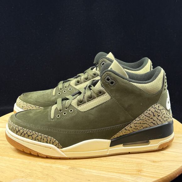 Air Jordan 3 Retro Family Affair Men's Size 9 Medium Olive/Sequoia DN3707-202 - Picture 3 of 10